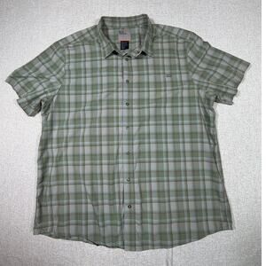5.11 Tactical Men XL Green Blue Plaid Short Sleeve Snap Front Shirt Work Durable